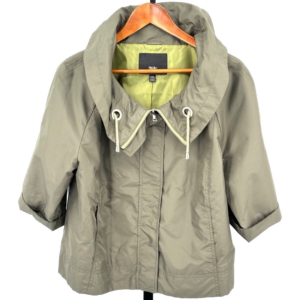 MOSSIMO Swing Lightweight Jacket Elbow Cuff Sleeves‎ Women's XXL Olive Green